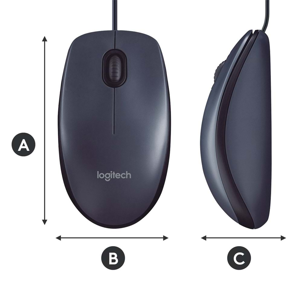 Logitech B100 Black USB Mouse 910-003357