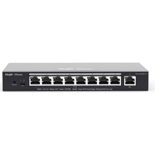 RUIJIE RG-ES209GC-P 9 Port 10/100/1000 Yönetilebilir 8 Adet Poe 120W Switch