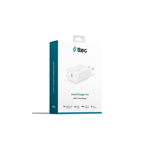 TTEC SmartCharger 30W PD USB-C Seyahat Hızlı Şarj Aleti Beyaz