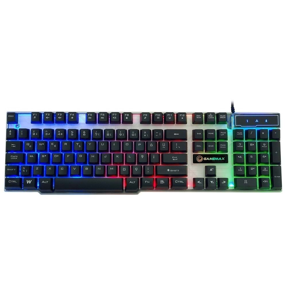 GAMEMAX FK-G508QU IŞIKLI KLAVYE SİYAH TUŞ